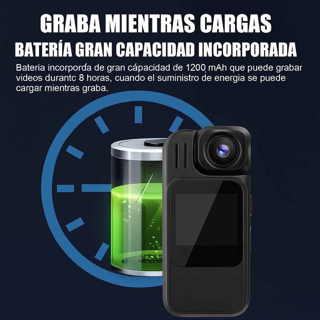 Videocámara Corporal Con Pantalla