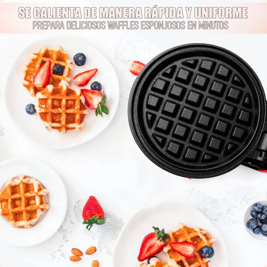 Máquina Para Hacer Mini Waffle Roja