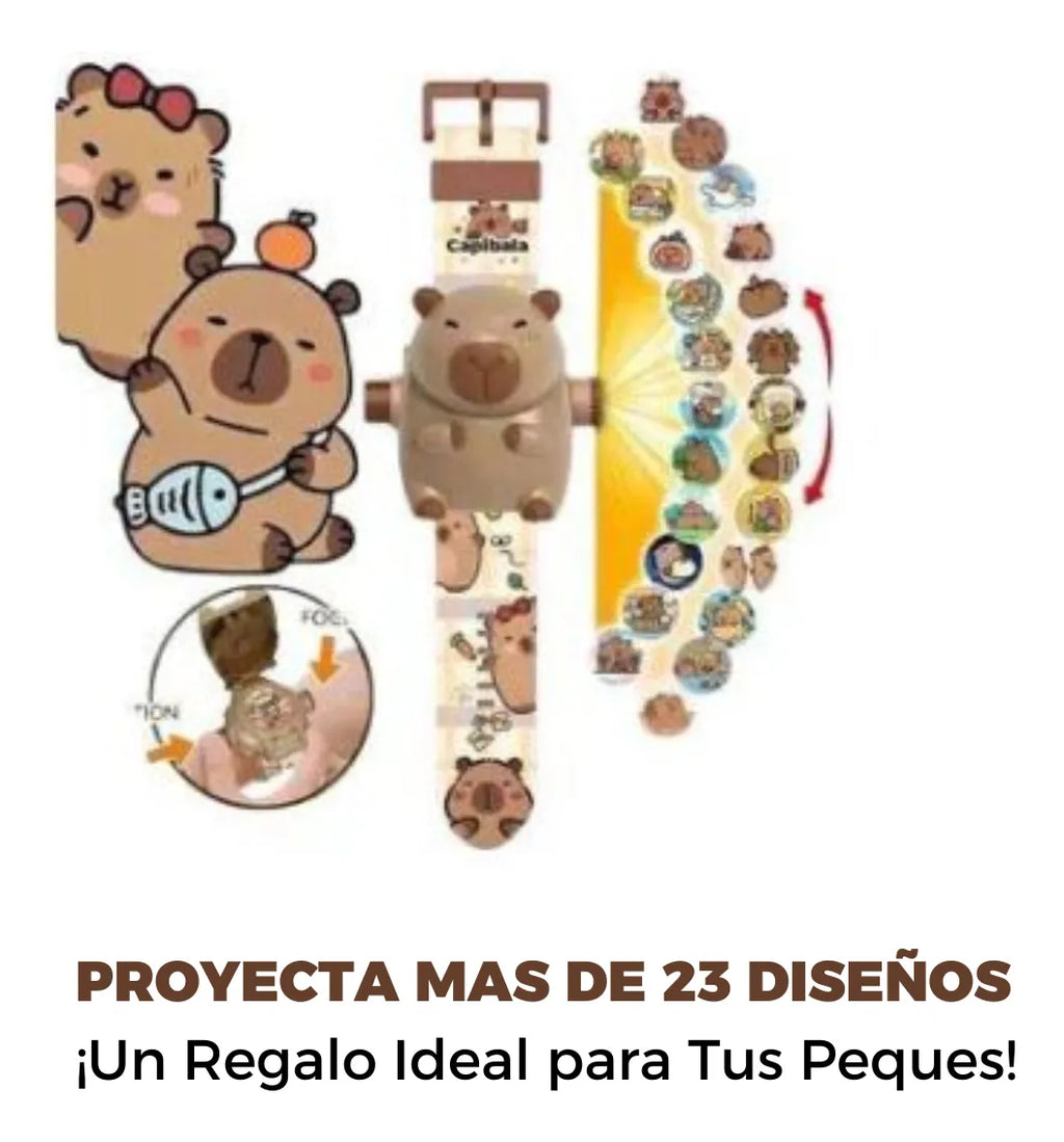 2 Relojes Proyector Capibara Niños