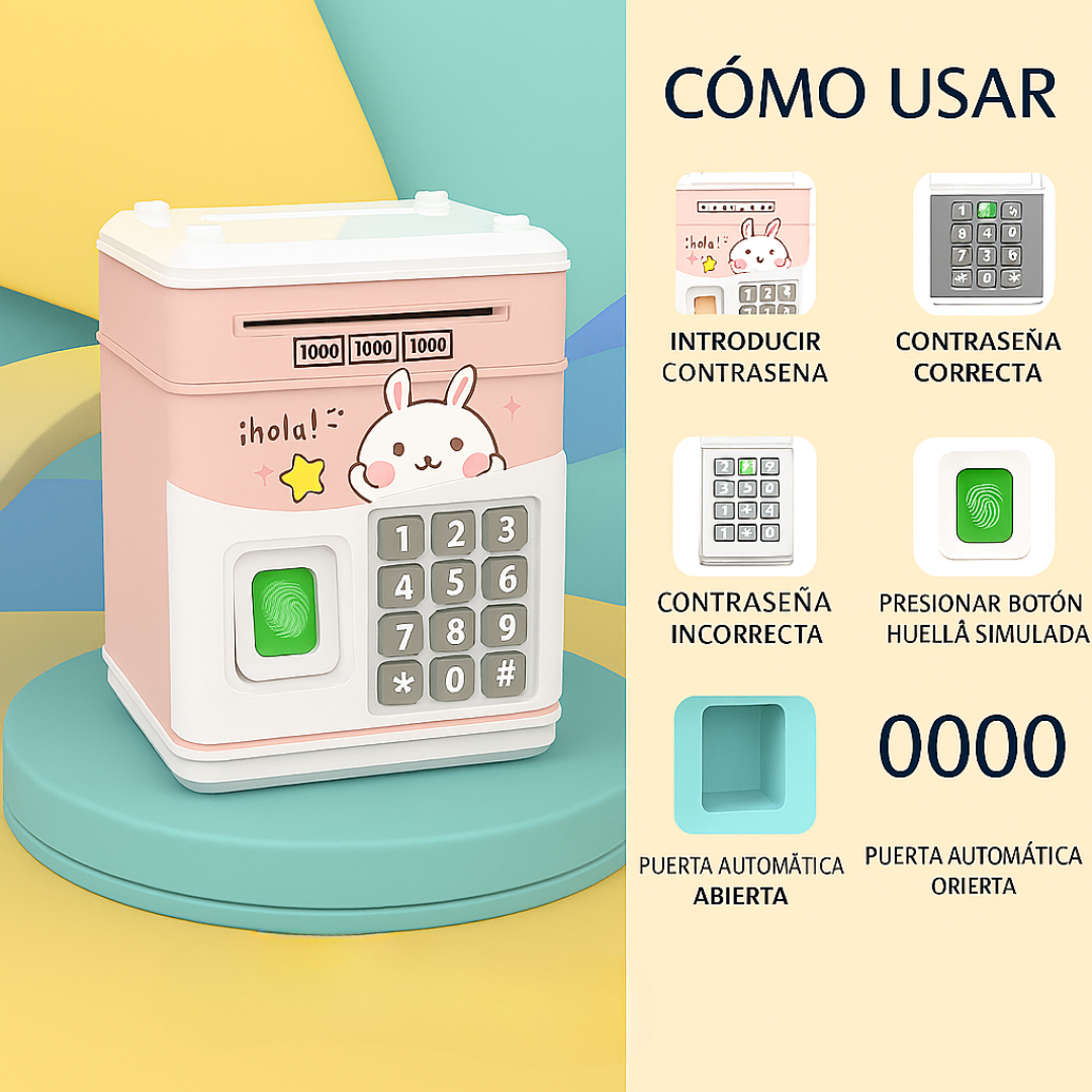 Alcancia Caja Fuerte Mini Banco Niños