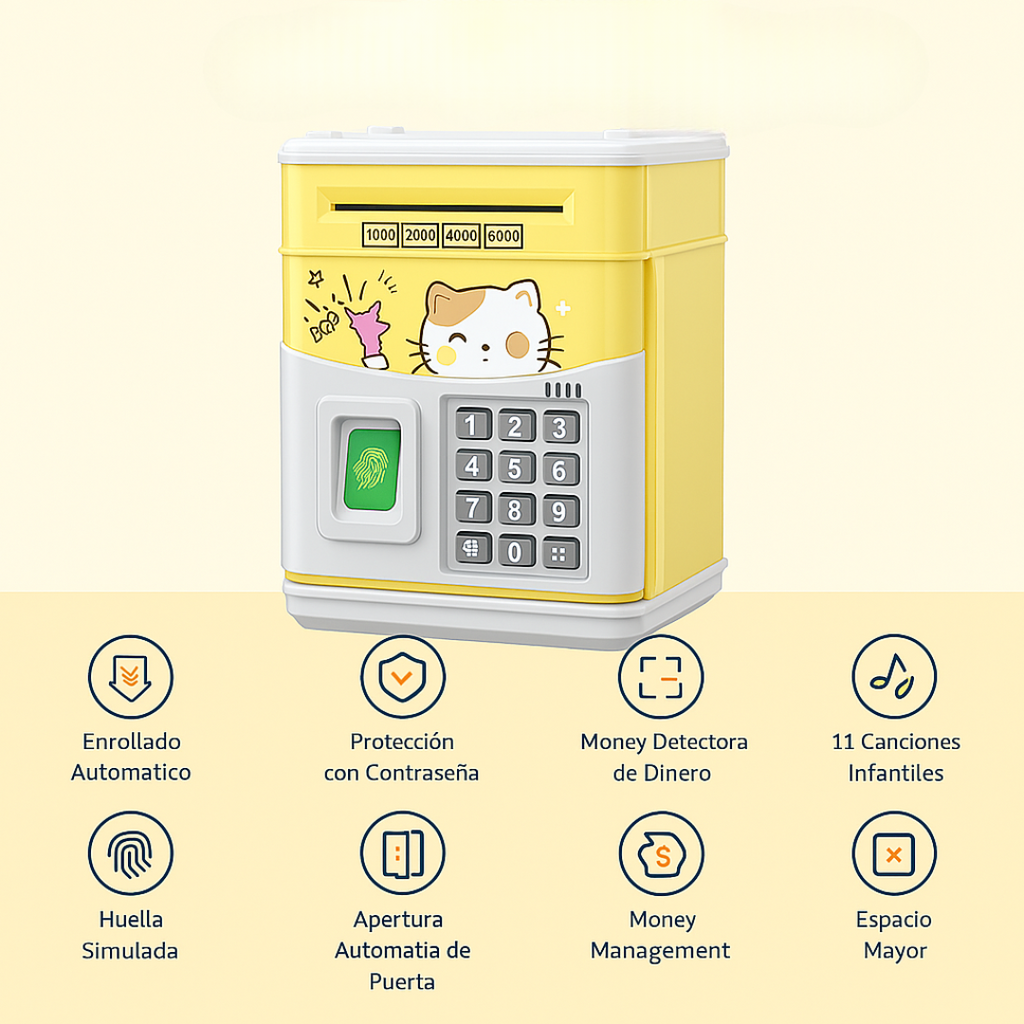 Alcancia Caja Fuerte Mini Banco Niños