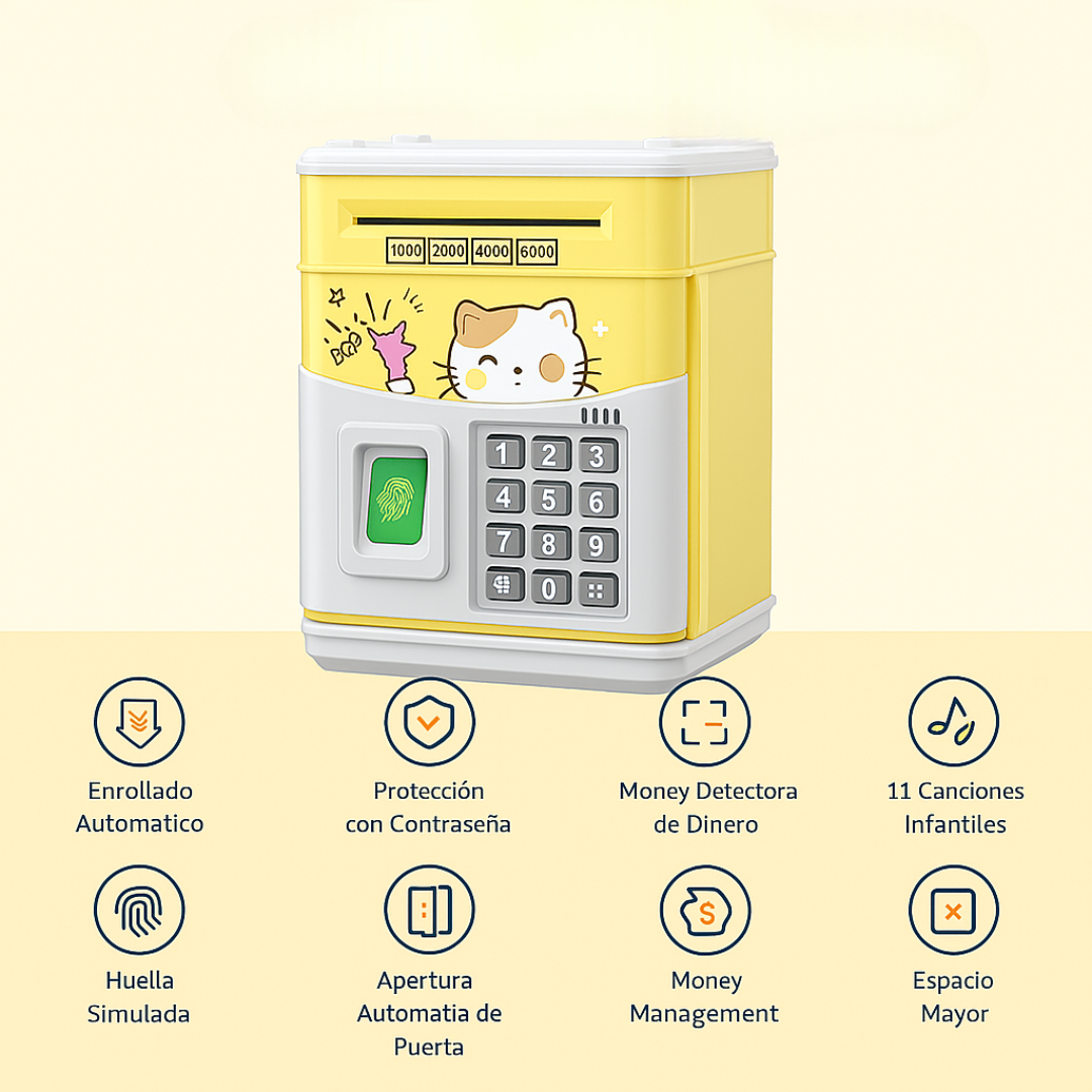 Alcancia Caja Fuerte Mini Banco Niños